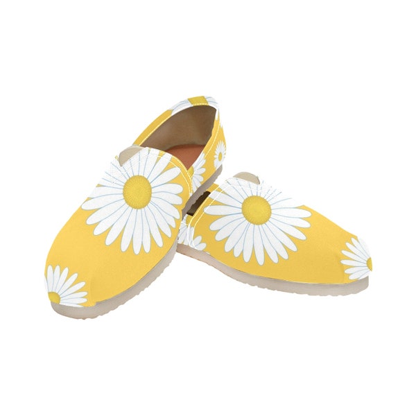 Canvas Slip-On Yellow Flower Custom For Men's and Women's Shoes