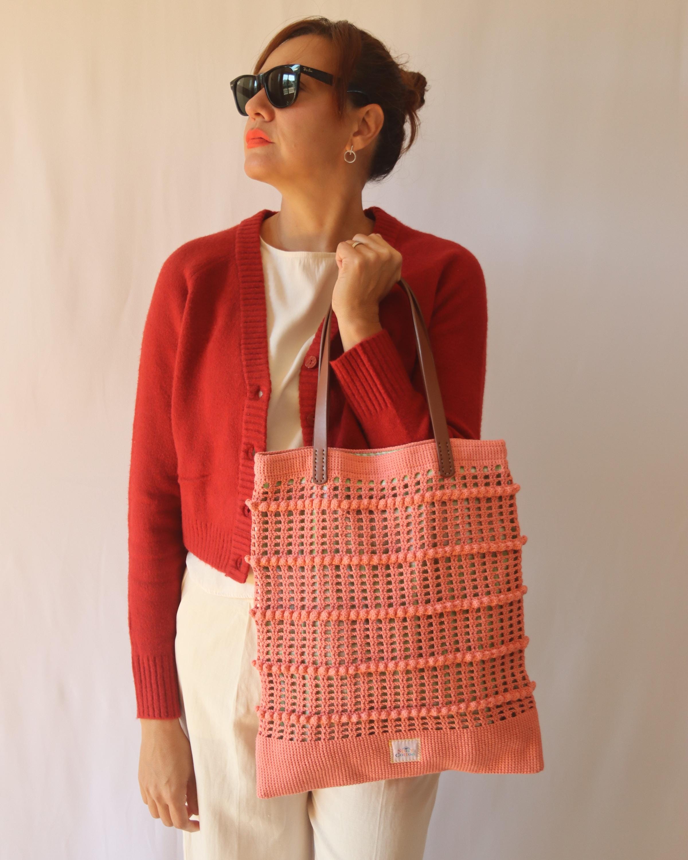 Petit sac au crochet, sac bohème bandoulière, 100% coton. - Un grand marché