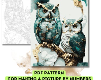 PDF pattern  for making a picture by numbers, Digital own painting file, painting PDF, PDF file