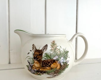 Vintage Fawn Deer Milk Jug Creamer Buckingham Hecho en Inglaterra