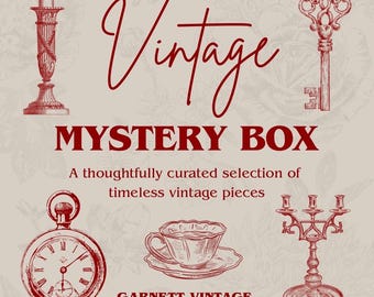 Boîte mystère vintage - Cadeau vintage pour décoration d'intérieur - Étagères éclectiques + décoration de table - Objets de collection uniques d'occasion - Décoration Cottagecore