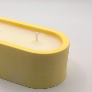 Oval Concrete Candle Jar, Soy Wax Candle, Luxury Candle, Candle Favors, Homemade Candle, Decorative Candle, Minimalist