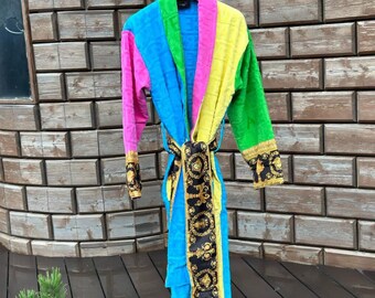 Turkish cotton Medusa symbol unisex bathrobe, organic cotton robe , Spa Bathrobe, Dressing Gown, Turkish cotton bathrobe