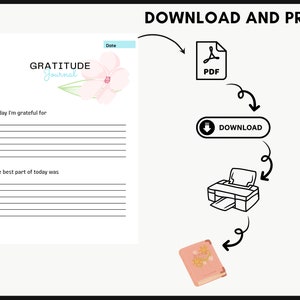 Digital Gratitude Journal with Daily Prompts: Printable Diary for Positivity, Reflection & Affirmations zdjęcie 7