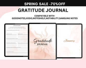 Gratitude Digital Journal - GoodNotes iPad Journal for Reflection & Happiness Mindfulness Journal