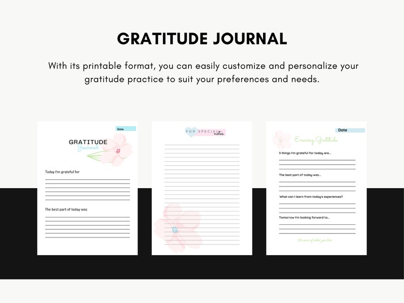 Digital Gratitude Journal with Daily Prompts: Printable Diary for Positivity, Reflection & Affirmations zdjęcie 6