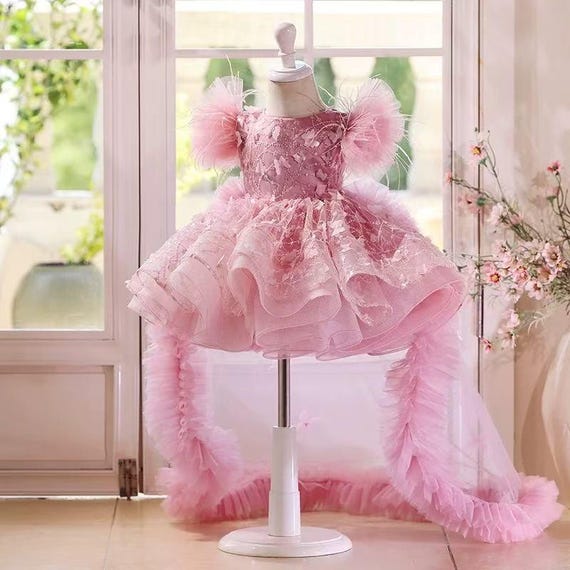 i need a birthday dress Lovely Kid Pink With Removable Train Cute Kid Party Celebration Dress Pink Toddler Baby First Communion Dress Kid Couture The structured silhouette flatters Country Chic Wedding Dresses Home | Banana Republic Color:Ivory/Pink/Print