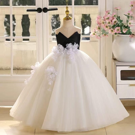 black top white bottom girls princess ball gowns elegant princess prom ball  gowns sleeveless celebration pageant dress custom real photos