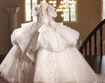 Customizable Off-shoulder Lace Princess Gown - Formal Girls Dress - Etsy