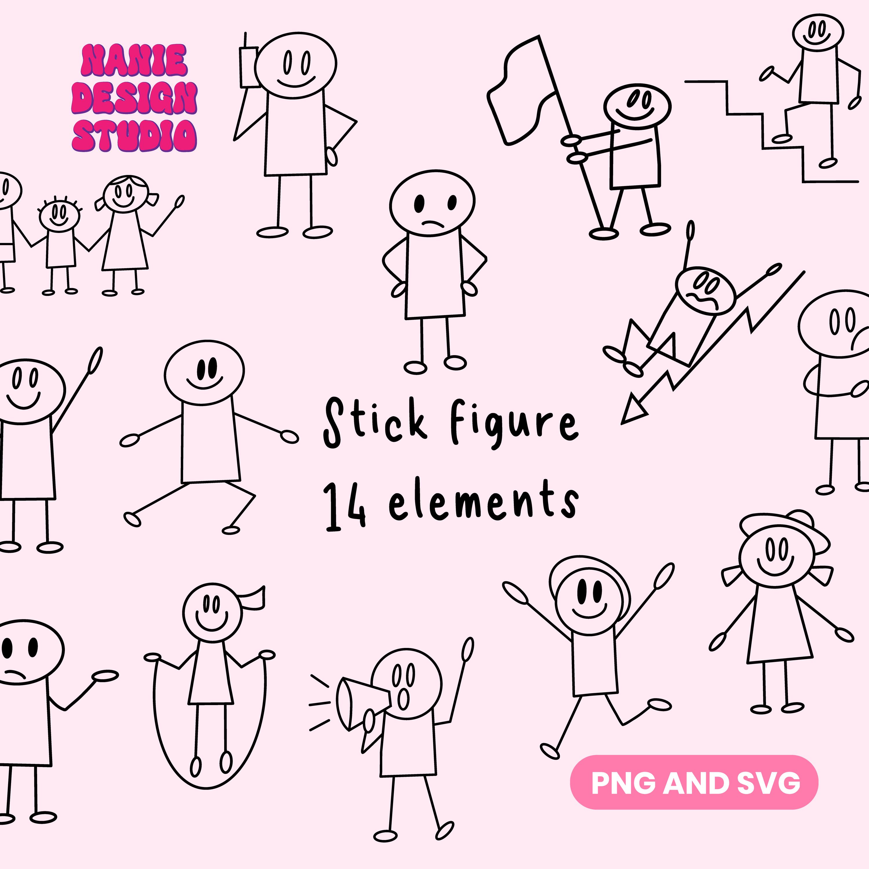 Funny stick figure drawings - Etsy België, image size:3000x3000