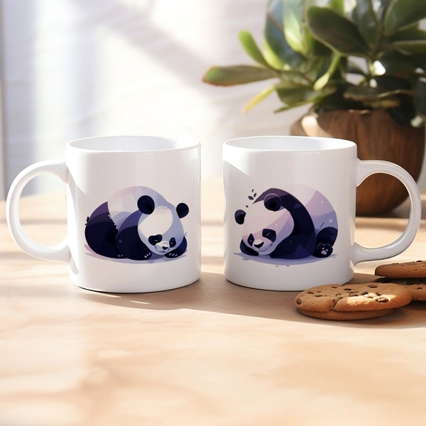 Mug pandas qui dorment style manga