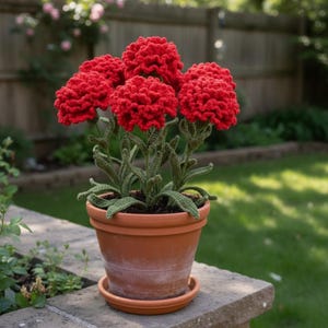 Nelke Blume Häkelmuster, witzig, positive Amigurumi, realistische Pflanze, Projekt für Anfänger, Dekoration, Zimmerpflanze 23226AT9