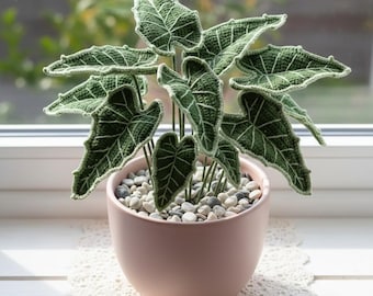 Alocasia Leaf Plant Bouquet Mod Crochet Pattern, Elephant Ear Plant, Wedding Gift, Amigurumi, Love Home Decor, House Plant 26126AT11