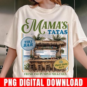 Milktails Tiki Bar Lactancia materna Png, Mama's Tatas Nuevo diseño para mamá Archivo de impresión, Día de la Madre Png, Preppy Summer Vibes Png 17426HC3