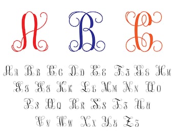 INTERLOCKING VINE MONOGRAM Svg, Monogram Font Svg, Vine Monogram Font Svg, Monogram Alphabet, Cut Files, Instant Download, Digital Download