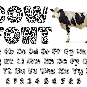 Kuh Alphabet svg, Kuh Buchstaben svg, Kuhschrift svg, Tierschrift Kuh, Zahlen svg, Kuhhaut, Alphabet svg, Kuh Alphabet Png, digitaler Download