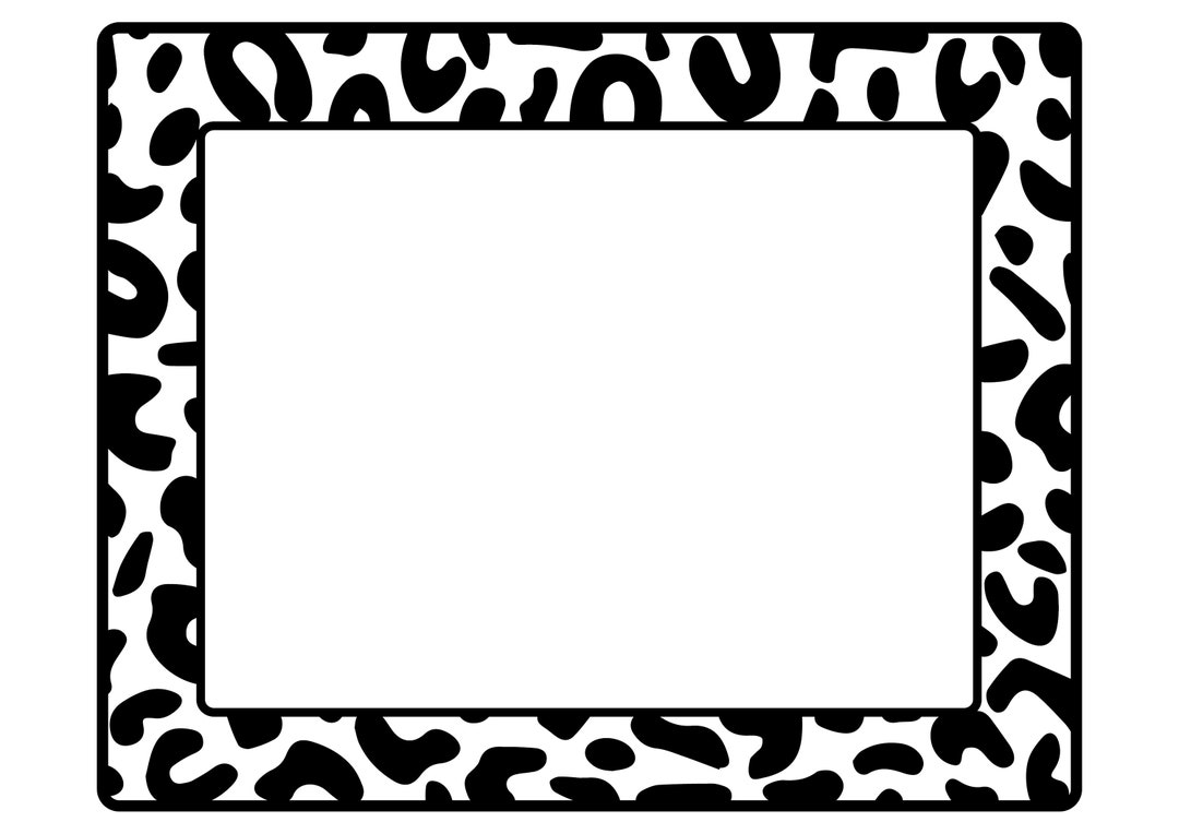 Rectangle Frame With Leopard Pattern, Rectangle Frame SVG, Frame SVG ...