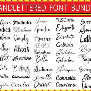 Las mejores fuentes manuscritas: paquete de fuentes, fuente Heart, fuentes para Cricut, fuente Canva, fuente Script, fuentes digitales, fuentes Procreate, mejores SVG