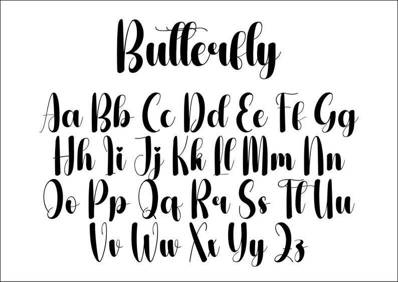 Butterfly Font, Handwritten Script Font, Cricut Fonts, Calligraphy ...
