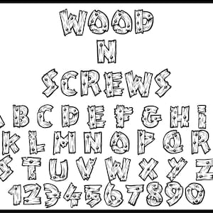 Houten lettertype clipart, PNG SVG-bundel, houten lettertype Svg, houten letters, rustiek alfabet, lettertype Svg Png Ttf, sublimatie clipart, doodle letters