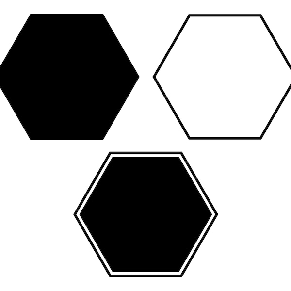 HEXAGON SVG Bundle, Instant Digital Download, Border svg, Frame SVG, Geometric Svg, Border ClipArt, Hexagon Monogram Frames Svg, HExAGON pNG