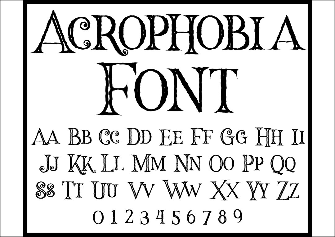 Acrophobia Font, Halloween Font, Cricut Font, Spooky Font, Fonts for ...