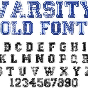 Fuente desgastada de la universidad SVG, alfabeto SVG de fútbol, SVG desgastado de la universidad, Svg de números desgastados, Svg del alfabeto de la universidad, Svg de fuente grunge