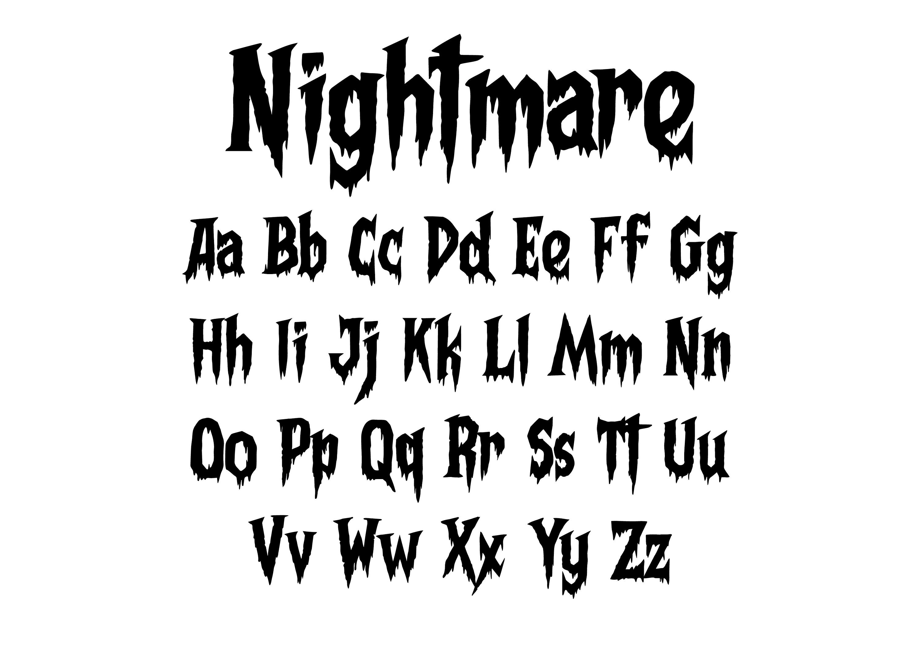 Nightmare Alphabet SVG, Horror SVG Alphabet, Horror Font SVG, Alphabet Svg, Instant Download,Horror Font,Clipart Font for, Cricut Silhouette