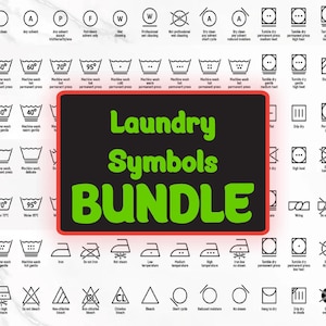Wassymbolen SVG-bundel, Wasserij SVG, Wasserij teken SVG, Wasserij gids SVG, Wasserij pictogram SVG, zorgsymbool SVG, digitaal bestand, Wasserij