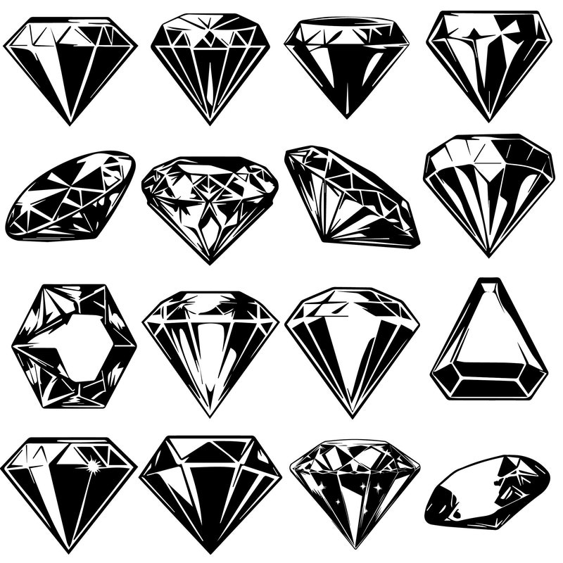 Diamond Clipart - Etsy