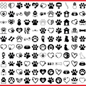 Impression de patte Svg, patte de chien SVG, Svg de chien, patte, Svg de patte d'animal, Svg de patte de chat, empreinte de patte de chien fichier de coupe, fichier de coupe d'empreinte de patte, Svg d'impression animal