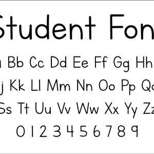 Fonte de estudante, fonte de professor, fontes de estudante, fonte Cricut, fontes de caligrafia, prática de caligrafia, fonte bem impressa, fonte infantil, melhor SVG