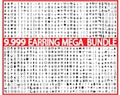 9999 Mega Earring svg, earring svg template, Faux Leather Earrings, laser cut earring, Svg Bundle, SVG Silhouette,Bundle Cricut,Digital File