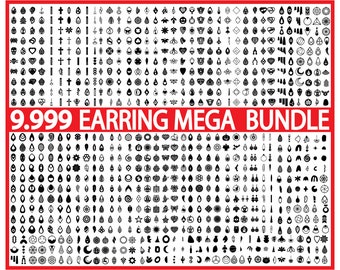 9999 Mega Earring svg, earring svg template, Faux Leather Earrings, laser cut earring, Svg Bundle, SVG Silhouette,Bundle Cricut,Digital File