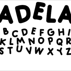 Fuente para jardín de infantes, fuente para niños, letras SVG para maestros y escuelas, alfabeto escrito a mano, fuentes para Cricut, fuente Canva, descarga instantánea