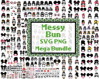 400+ Messy Bun SVG PNG Bundle, Messy Buns SVG, Mum svg, Lady svg, Woman svg, Sunglasses svg, Queen svg, Digital File, Instant download