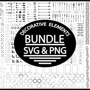 2000 dekorative Elemente, Ornamente SVG, Design Elements SVG, Schnörkel dafür, Pfeil SVG, Rahmen SVG, Bundle SVG