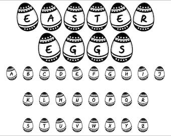 Ostern Schrift SVG, Ostereier, Schrift Ostern, Schrift TTF SVG PNG, Osterhase Schrift, Frohe Ostern Schrift, Oster Schrift, Schrift für Cricut, Silhouette