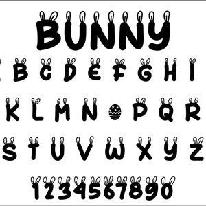 Fuente Bunny - Fuente TTF de Pascua, Fuentes Cricut, Fuente Procreate, Fuente cursiva, Fuentes para Cricut, Fuentes lindas, Fuentes para SVG, Descarga instantánea
