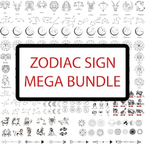 Zodiaco SVG PNG, Mega Bundle, Zodiaco SVG, Oroscopo svg, Celeste svg, Costellazione svg, Stelle svg, Astrologia svg, File digitali