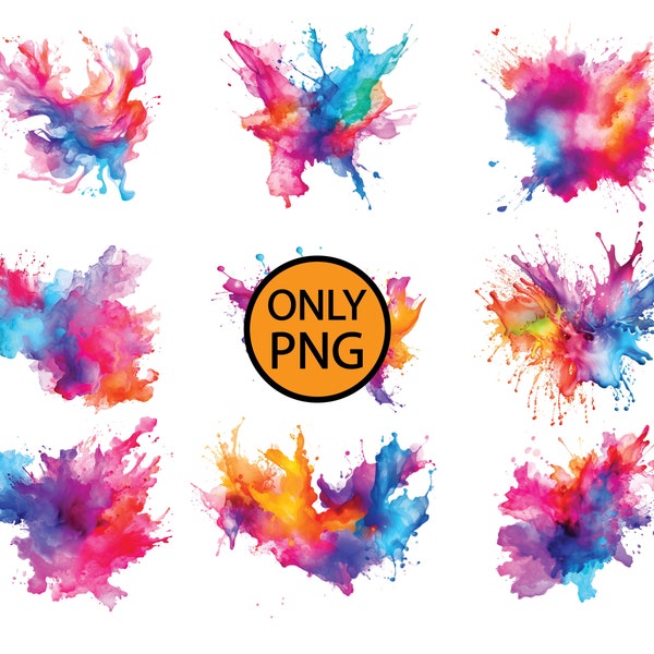 30 Watercolor Pastel Alcohol Ink Splash PNG Paint Splatter Clipart Alcohol Ink Clipart Abstract Clipart PNG,Commercial Use, Instant Download