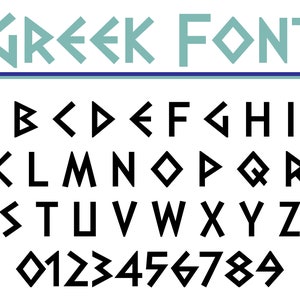 Carattere greco TTF, alfabeto greco, lettere greche, numeri greci, carattere greco Cricut, carattere Silhouette, carattere Canva, download immediato, miglior TTF