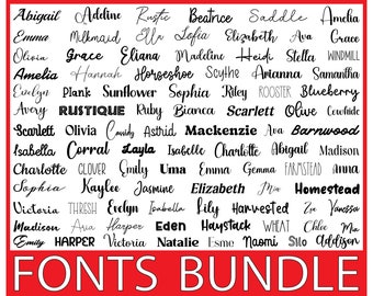 Bundle Cursive Fonts TTF SVG Files Bundle Wedding Fonts Bundle Monogram ...