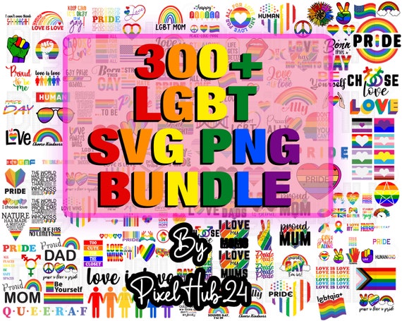 LGBTQ+ BIG Bundle, LGBTQ Svg Bundle, Gay Ally, Heather Roberts Art Bundle, Lgbtq Designs, Cut Files Cricut, Silhouette, Instant Download