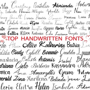 Lot de 86 polices de caractères, polices SVG, Svg de polices cursives, polices pour Cricut, polices de calligraphie Svg, polices manuscrites Svg, lot de polices svg, polices de mariage