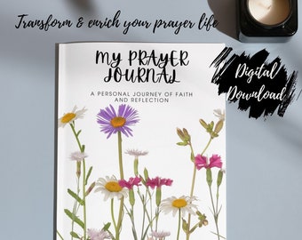 Diario de oración de flores silvestres / Diario de oración imprimible / Descarga digital / Diario digital / Regalo del Día de la Madre / Diario cristiano /