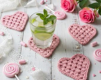 Herz Blüte Untersetzer Häkelmuster, Muttertag, Hochzeitsgeschenk, Amigurumi, Projekt für Ad-Anfänger, liebe Wohnkultur, Plüschtier 20126AT4