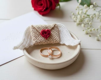 Gehäkeltes Mini Briefumschlag Muster, Buchstabe mit Flügeln, Geschenk Karte/Buchstabe, Muttertag, Hochzeitsgeschenk, Accessoire 221225AT10