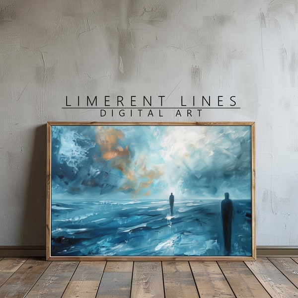Surface Tension | Minimalist Eerie Landscape Painting | Digital Download | Printable | Limerent Lines