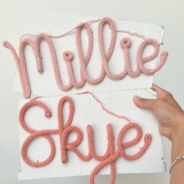 Knitted Wire Name Sign: Custom Nursery Decor